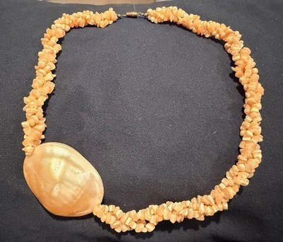 Vintage Twisted 3 Strand Mother of Pearl Necklace 21''