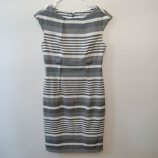 Calvin Klein Grey and White Striped Dress Women's size 4 - Classic Workwear