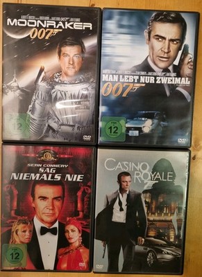James Bond 007 DVD 4 Verschiedene Filme Gut Gebraucht| Craig| Connery| Moore