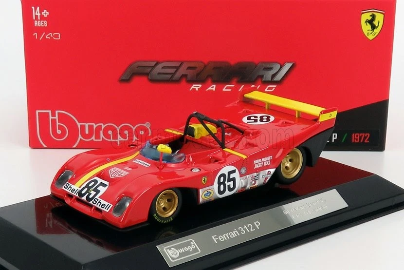 MODELLINO AUTO STATICO BURAGO FERRARI 312PB WINNER 6H WATKINS GLEN 1972 1/43 - Immagine 4 di 4