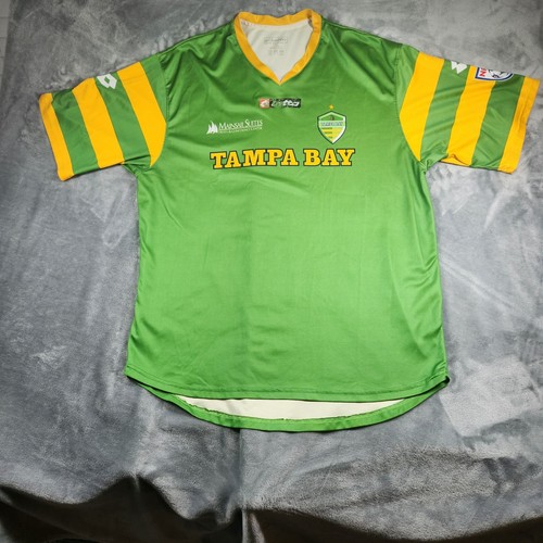 FC TAMPA BAY Rowdies Soccer Jersey Men's 2XL XXL Green Yellow Lotto Made in USA