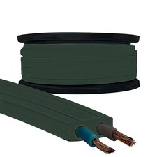 25m Illu-Flachbandkabel H05RNH2-F 2x1,5mm² Lichterkette Party Flachkabel Grün