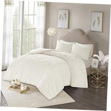 Laetitia 100 Cotton Duvet Set - King/Cal King 104"x92" Laetitia Off White