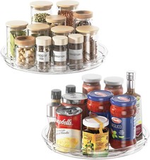 2 Pack Lazy Susan Organizer 9 inch Lazy Susan Turntable for Cabinet, Rotating