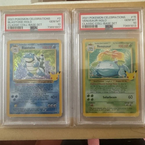 Venusaur 15/102 & Blastoise 2/102 PSA 10