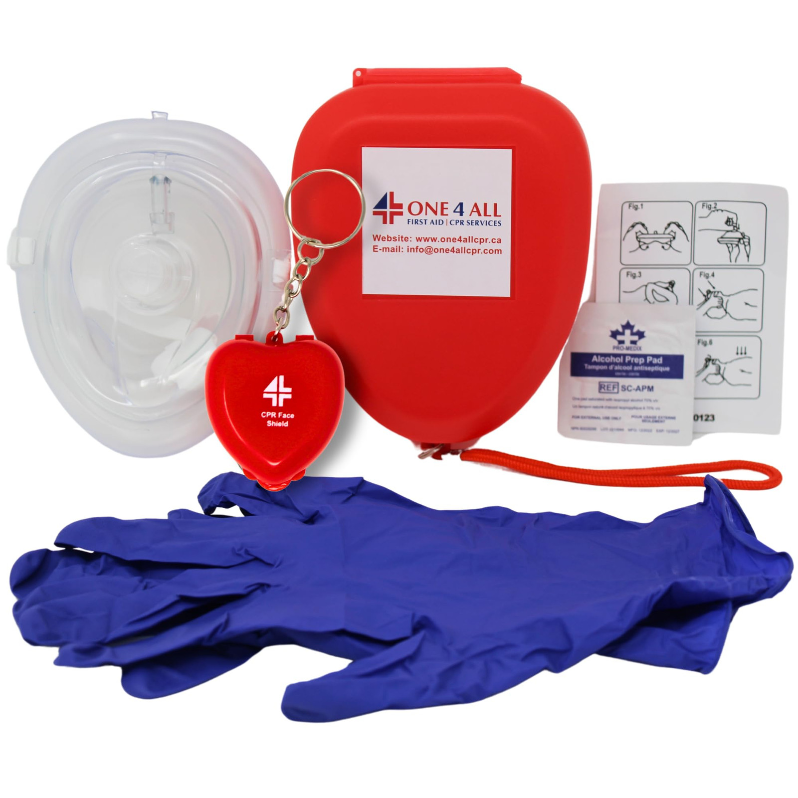 CPR Pocket Mask Kit - CPR Mask with One Way Valve Bundled with CPR Mask Keych...