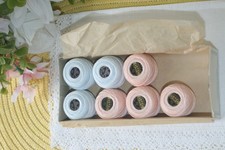 7 pcs DMC MIXED COLORS ROUGE - BLUE CROCHET BALLS MADE IN FRANCE