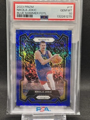 Nikola Jokic PSA 10 2023 Panini Prizm Blue Shimmer /35