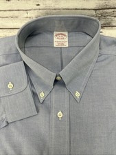 Brooks Brothers Blue Traditional Fit Long Sleeve Button Down Dress Shirt 18-35