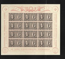 16 BLOCS FEUILLET  SUISSES CENTENAIRE ZEPPELIN  NEUFS GO  S/C  A/C 1943