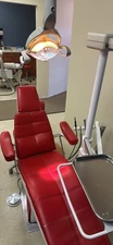 Dental Chairs Lot of 4 Functioning, Various Brands, 3 Black, 1 Red/Pink