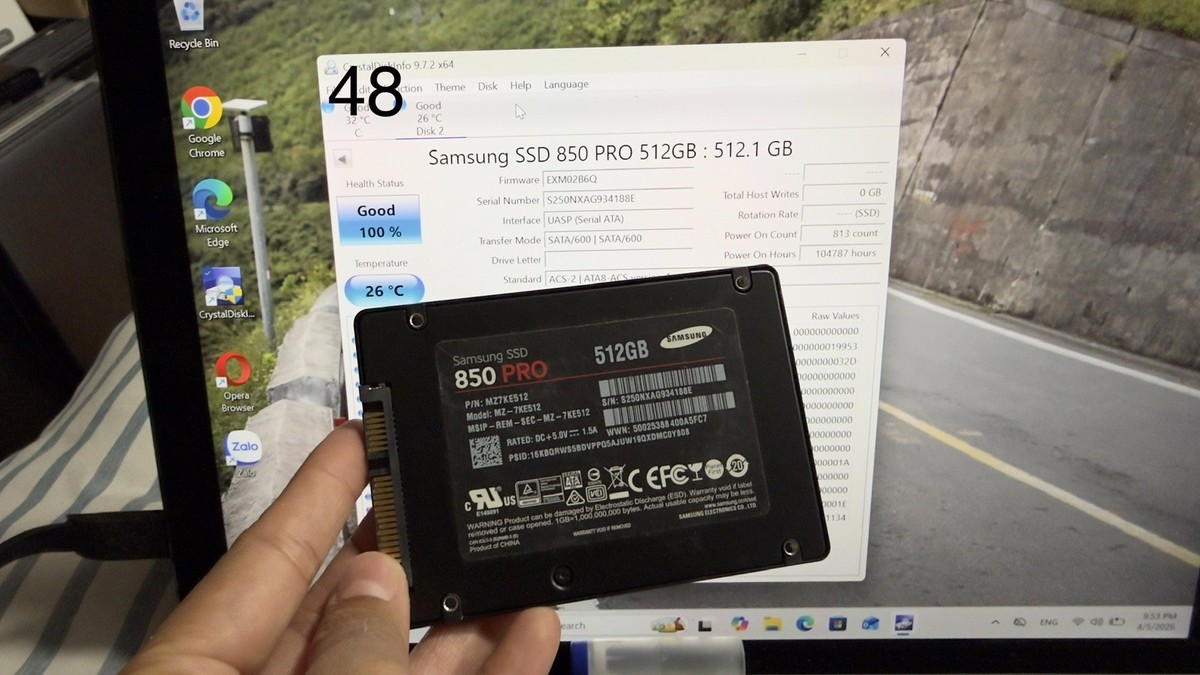 Samsung 850 PRO 512GB Health 100% 2.5