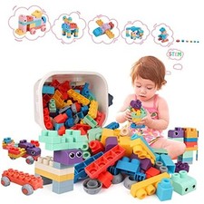 78 Pcs Top STEM Soft Building Block Pink Red Blue Purple Orange Green Yellow