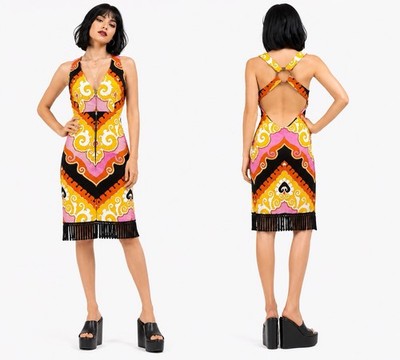 Vintage 60 s Mod Op Art Mini Dress Handmade Original Colorful Psychedelic Sm