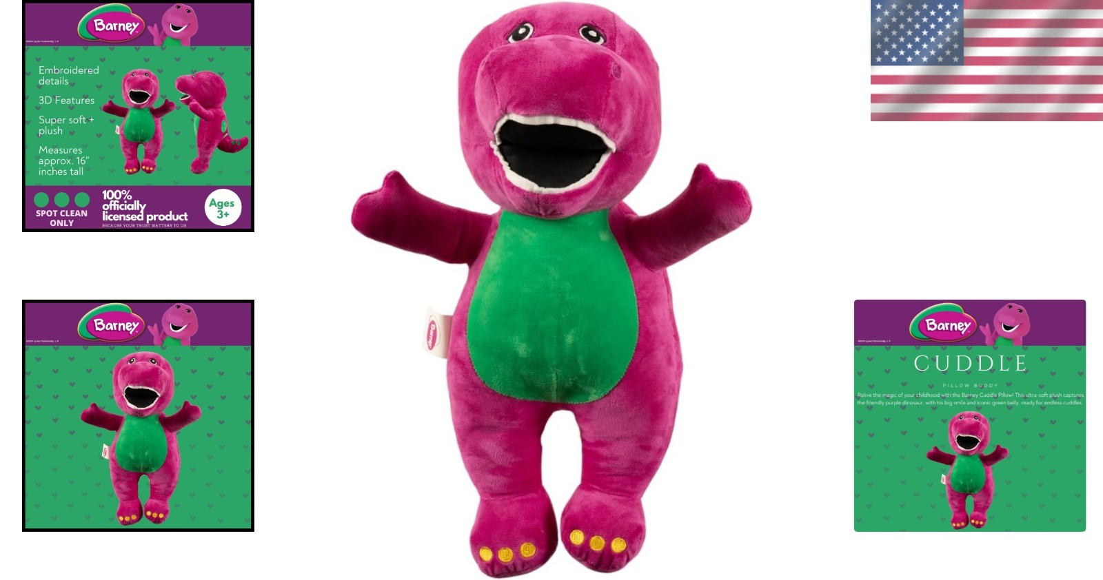Officially Licensed Barney Throw Pillow - Soft 16.5