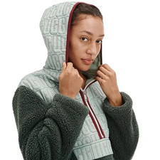 UGG Iggy Sherpa Half-Zip Pullover Hoodie FLEECE Lined Top S-L AUTHENTIC  165