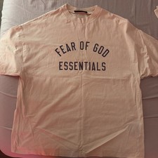 Essentials Fear of Gods T-Shirt Ivory Colored With Purple Logo Size Medium