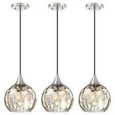 Pendant Light 6.3" Ancient Amber Hammer Glass Pendant Ceiling Light Fixtures ...