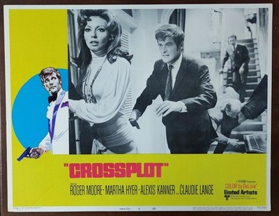 Roger Moore behind the sexy Martha Hyer CROSSPLOT original 1969 Lobby ...