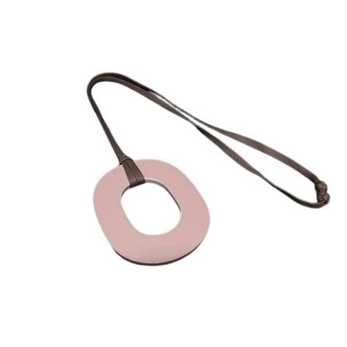HERMES Ism Pigment Necklace Pink with Light Blue Lacquer Women's