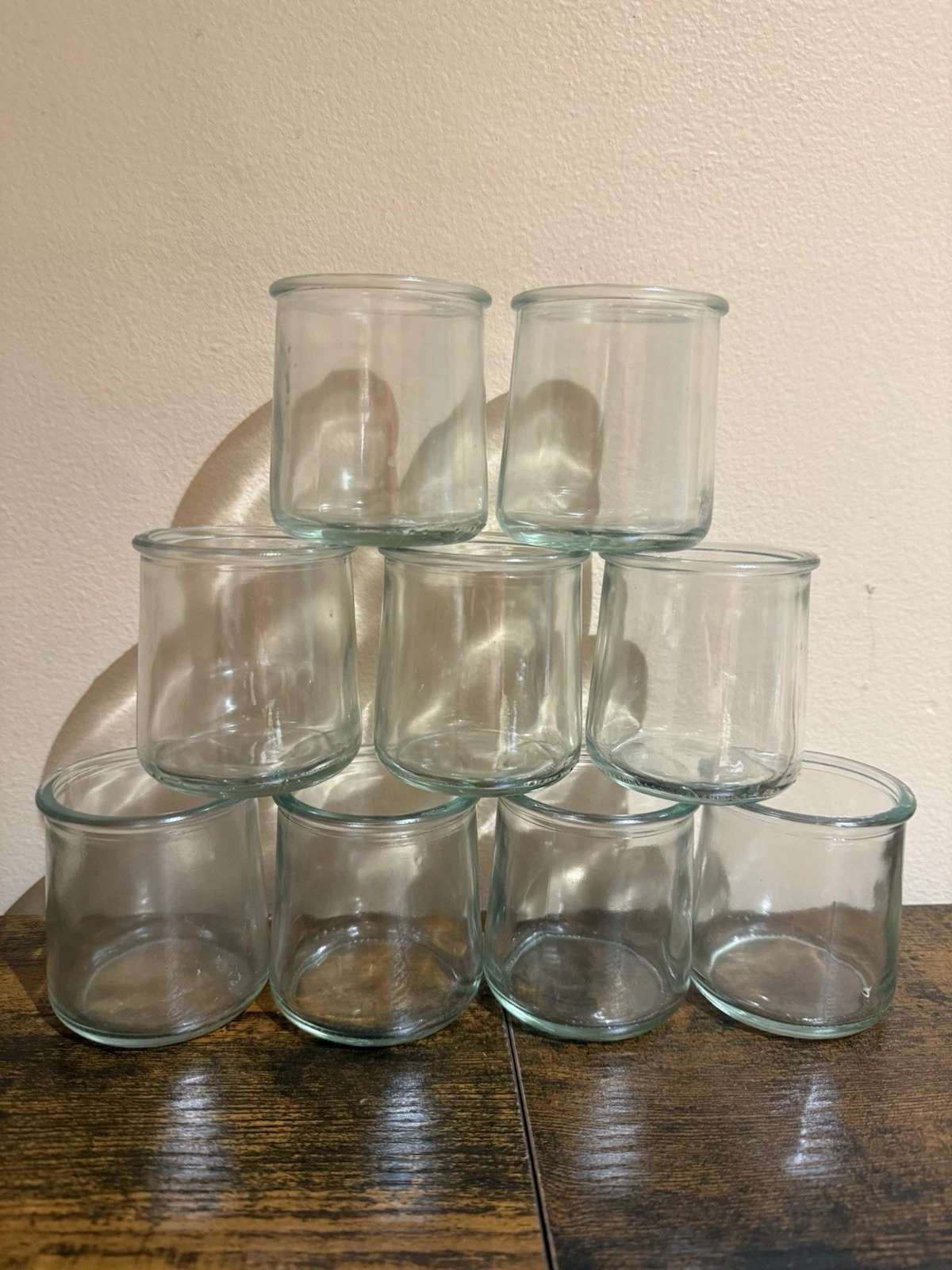 La Fermière French Yogurt Glass Jars – Set of 9 – Clear Reusable Dessert Pots