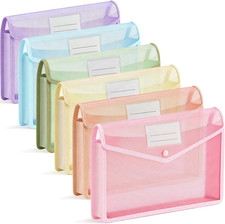 Plastic Expanding File Folders, 2.76" Expansion, Letter/A4, 6-Pack