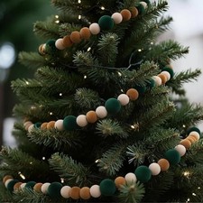 for Red Flocking Ball Garland 6 Feet PET Material Festive Christmas Tree