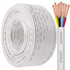 22 Gauge 8 Conductor Shielded Wire 200FT 22/8 22AWG Stranded Shielded Plenum ...