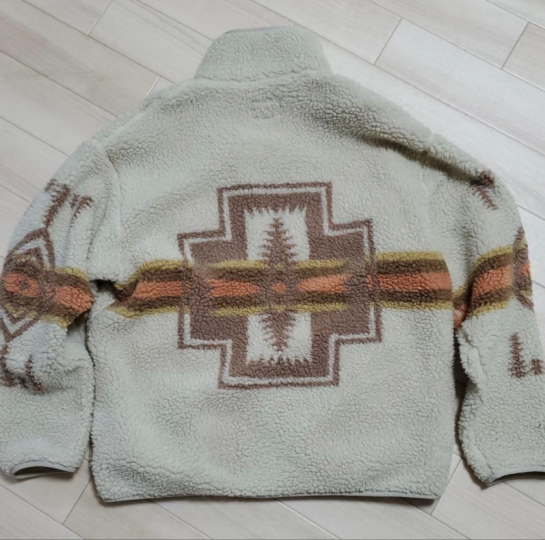 Pendleton Native Pattern Beige Fleece Jacket M - … - image 5