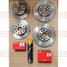 FOR RANGE ROVER VELAR 3.0 (MK1) FRONT/REAR DRILLED & GROOVED DISCS & BREMBO PADS