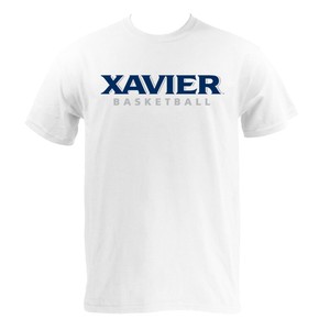Xavier Basketball Wordmark - White Basic Cotton Xavier University BBall T-Shirt | eBay