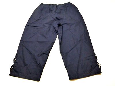 Blair Womens Size Medium Navy Blue Woven Capri Pants New Without