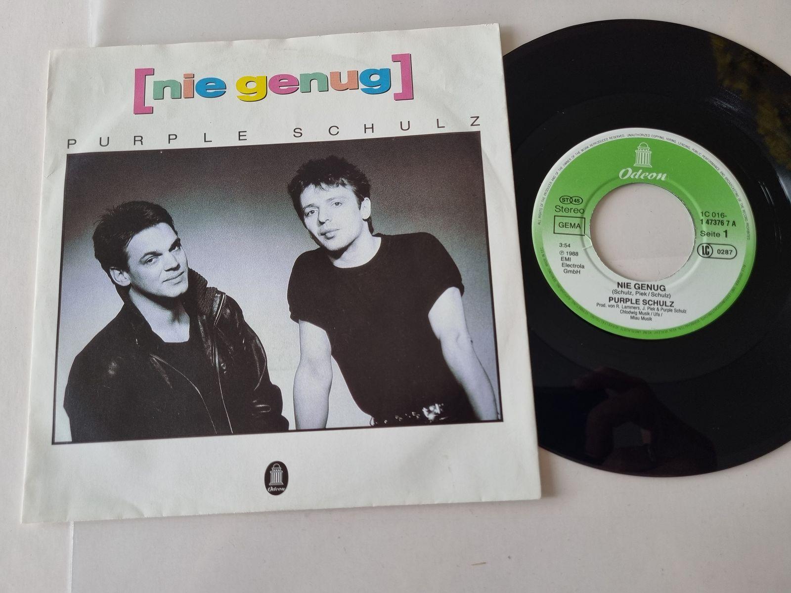 7"" Single Purple Schulz - Nie genug Vinyl Germany