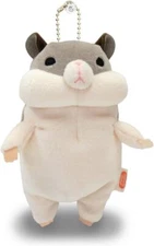 Shinada Global Mochihamu Hamster Plush Keychain Gray 14cm Mochi Soft Japan