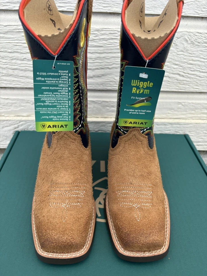 Botas de Vaquero Ariat Derby Monroe Niños Talla 3.5 M Tostadas Desbastadas/Inkwell Buckaroo Foto 4 de 4