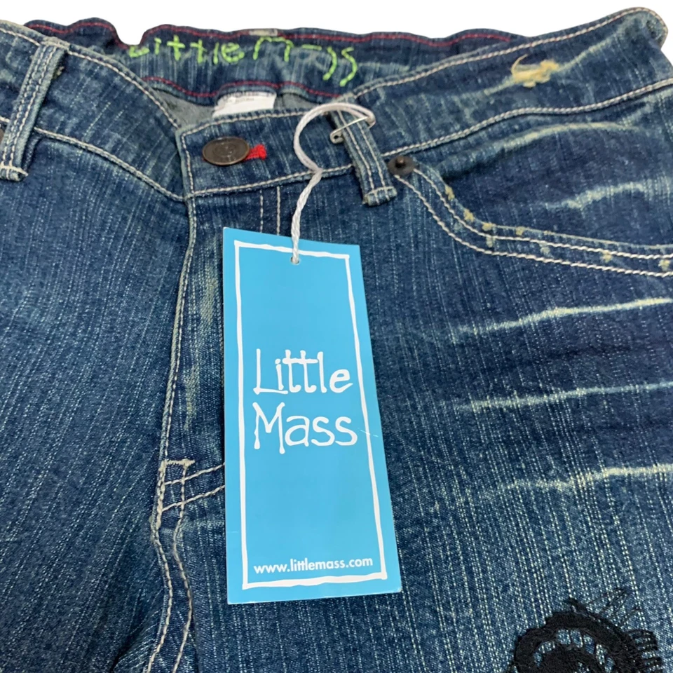 Little Mass Girl's 靴型牛仔裤 12 码全新带标签仿旧贴花动物印花 — 第 4/4 张图片