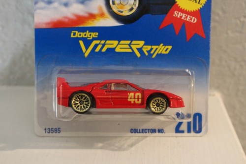 HOT WHEELS #210 FERRARI F40-GOLD MEDAL SPEED LACE WHEELS DODGE VIPER RT/10 ERROR - Picture 2 of 9