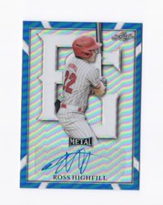 2021 Leaf Metal Perfect Game All-American Prismatic Blue Ross Highfill /30 Auto