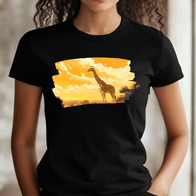 T-Shirt Frauen Giraffe im Anime Style Motiv Baumwolle Größe XS bis 3XL