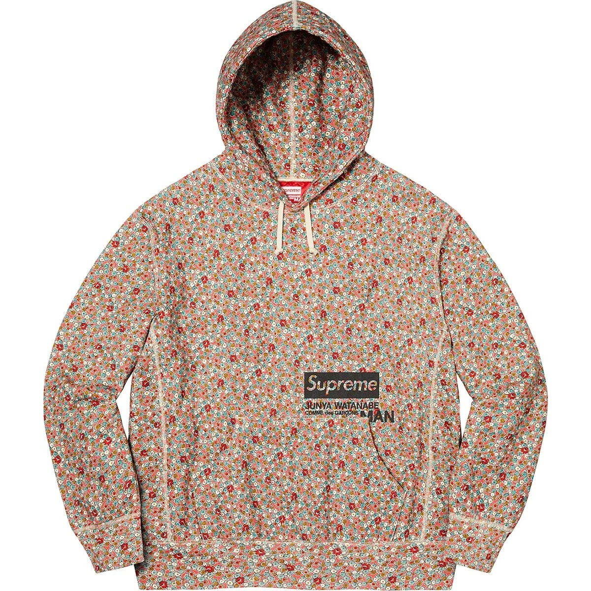 Sweat à capuche SUPREME x COMME DES GARCONS Junya Watanabe imprimé floral boîte logo taille L