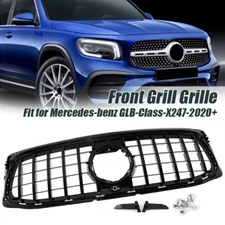 FOR MERCEDES BENZ GLB X247 GLB250 2020~2024 FRONT GRILLE GT STYLE Glossy Black~