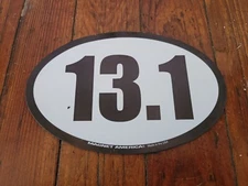 13.1 Half Marathon White Oval Car Magnet 4x6" Decal Heavy Duty