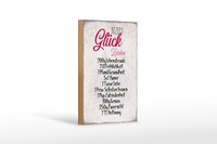 Holzschild Spruch 12X18 Cm Rezept GlüCk Zutaten Geschenk Deko Schild