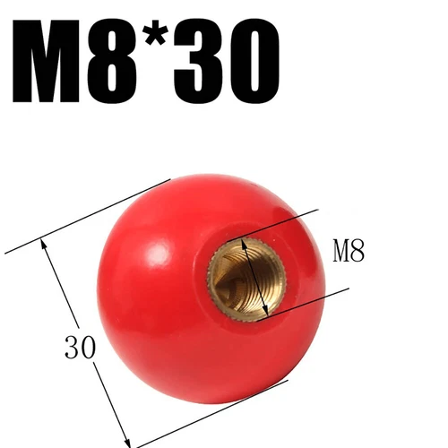 Schwarz /Rot Kugelknopf M4 M6 M8 M10 M12 M16 Kopf Griff Hebel Knopf Innengewinde - Bild 44 von 56