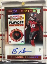 2019 PANINI CONTENDERS SHAQUIL BARRETT ROOKIE, #300, AUTO PLAYOFF TICKET, #37/99