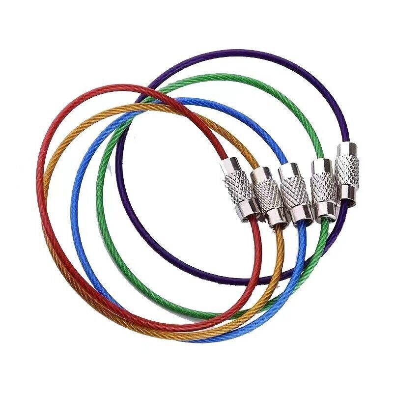 100Pcs 6 inch Steel Loops Wire Keychain Cable Key Ring for Luggage Tags Keys Tag eBay