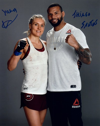 THIAGO SANTOS & YANA KUNITSKAYA Autograph Signed 8x10 Photo #1 UFC MMA FIGHTERS - 第 1/1 張圖片