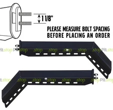Black Powder Coated Angled Mud Flap hanger set 1 1/8" Bolt Pattern 