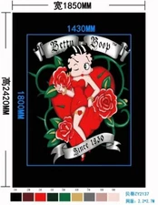 Queen Size ~ Betty Boop Blanket Luxury Plush Throw ~ Hearts & Roses