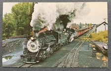 CUMBRES&TOLTEC RAILROADS STEAM LOCOMOTIVES 483-484 CHAMA NEW MEXICO POSTCARD NEW